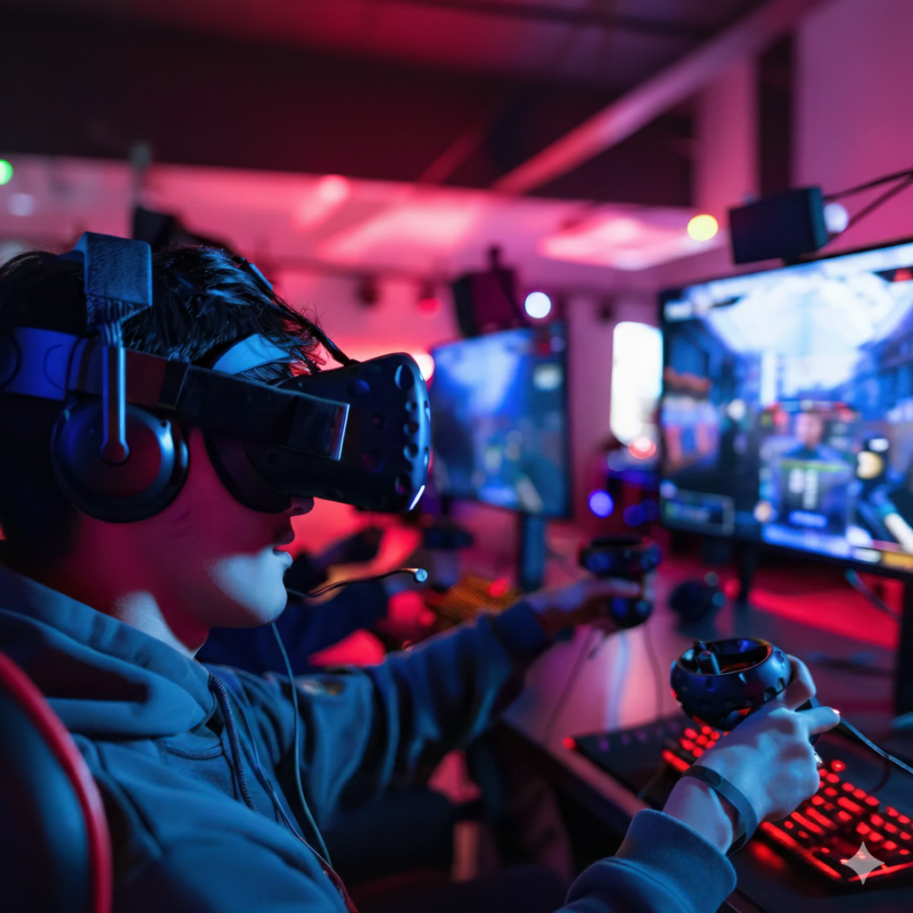 Cinematic game setup with VR